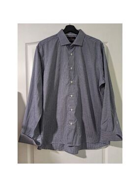 Ben Sherman | Navy Gingham Shirt with French Cuffs